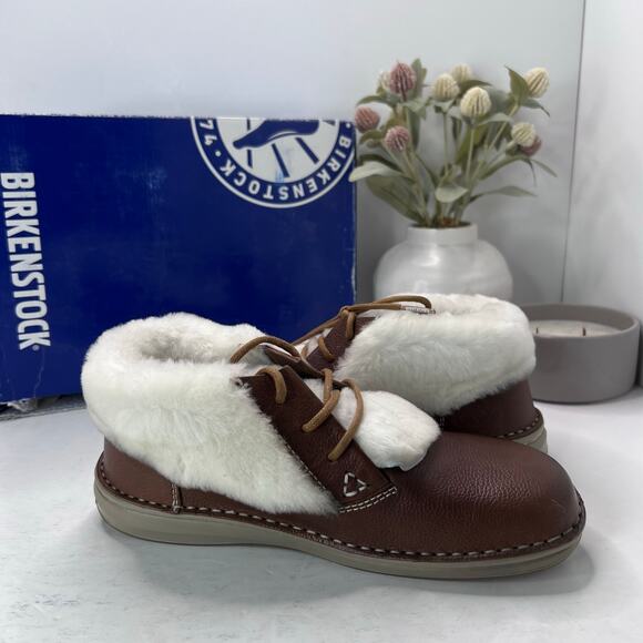 Birkenstocks Memphis High Leather/Textile Shoe Brown Women 7/Men 5 NWB Narrow - Picture 6 of 10